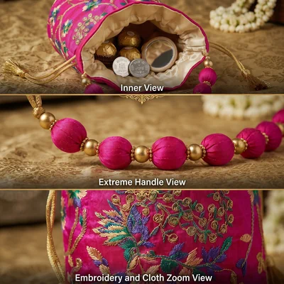 Printed Jute Potli Bag | Return Gift Bags | Drawstring Pouches | Eco-Friendly Gifting
